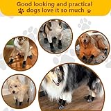 OYIWINMI 4 Stück Pfotenschutz Hund Robuste Anti，Schützende Hundesocken,Anti-Slip Dog Paw Protector Bottom Rubber Sole Dog Boots with Adjustable Straps for Indoor Outdoor Wear (L)