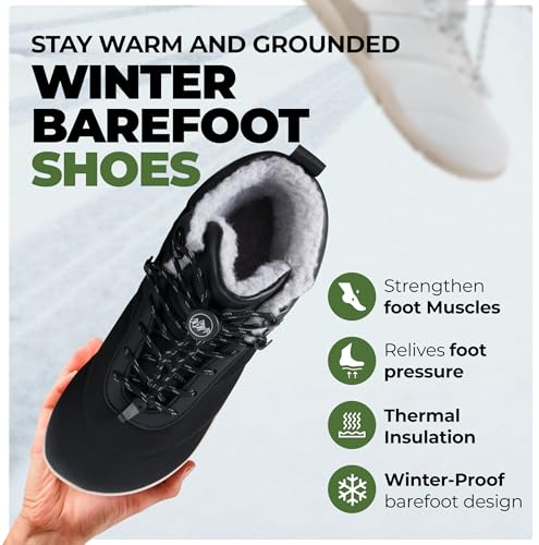 HF Azura Ergonomic Supportive Unisex Barefoot Shoes Winter Boots – Wide Toe Box, Minimalist Zero‑Drop Sole, Breathable & Splash‑Proof2