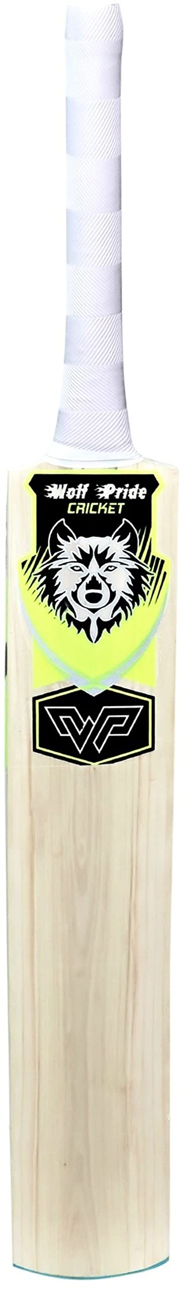 WOLF PRIDE WP Yellow & White Poplar Willow Cricket Bat 3 in 1