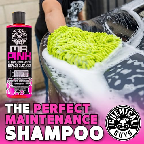 Image of Chemical Guys Mr. Pink Car Wash Soap - 64 oz Super Suds Foaming Car Wash Soap for Cannon, Blaster, or Bucket Washing - pH Balanced, Safe on Wax, Sealant, Ceramic, and Clear Coat Finishes (Pack of 4)