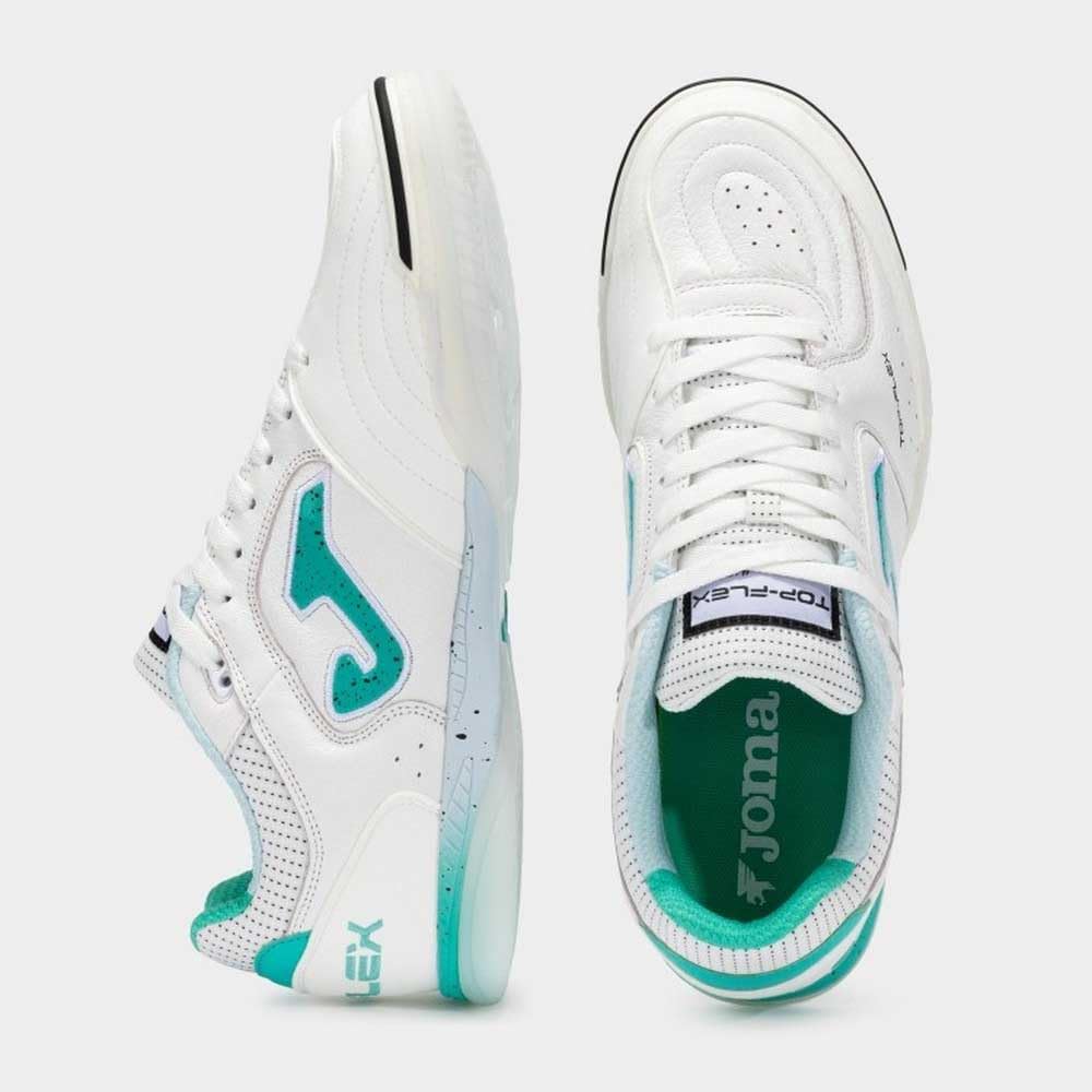 Joma Zapatillas Futsal, 35-47, Durabilidad y Agarre Superior para Juego Interior - Blanco Turquesa