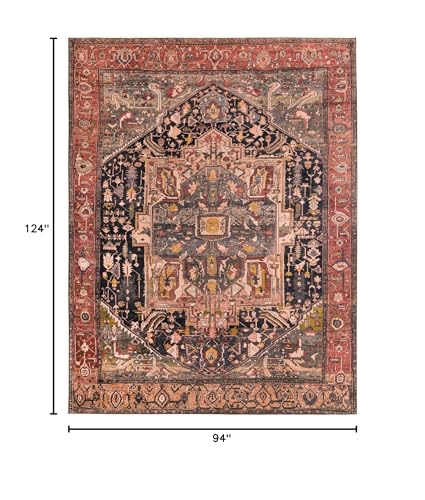 Tapete rectangular 7'10" x 10'4" color naranja apagado miniatura 2
