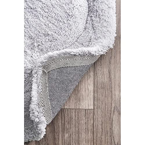 Image of Super Ultra Modern Soft Shaggy Handcrafted Anti-Skid Silk Touch Carpet, Size 6x9 Feet, Color Silver