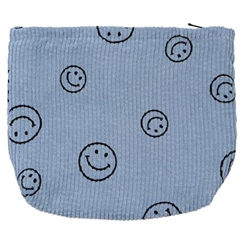 Corduroy Cosmetic Bag, Makeup Bag with Zipper Aesthetic Toiletry Bag Handbags Travel Bag Makeup Organizer (Light Blue) Cover