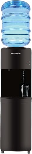 Frigidaire EFWC498 - Top Loading Cooler Dispenser -Hot & Cold Water - Child Safety Lock - Innovative Slim & Sleek Design, Holds 3 or 5 Gallon Bottles - Black