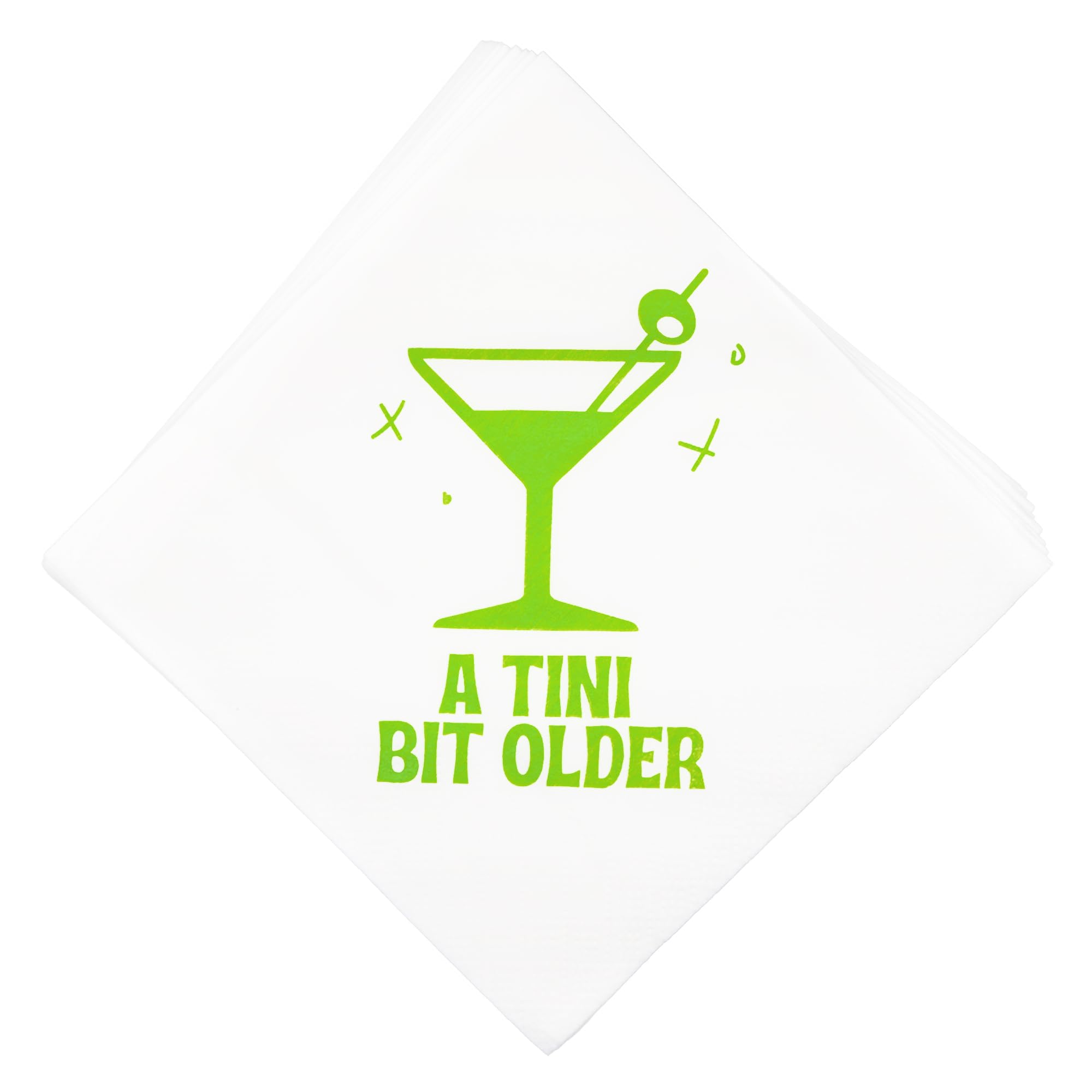 Aisosiks A Tini Bit Older Napkins for Martini Birthday Decorations, Martini Birthday Napkins, A Tini Bit Older Martini Party Decorations