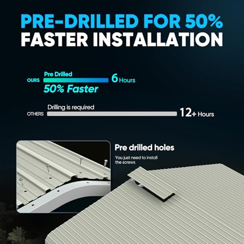 Image of ADVANCE OUTDOOR 2 Car Metal Carport, Heavy Duty 20x20 ft Garage Shelter with Pre-Drilled Holes, 30 PSF Snow Load, UV & Rust Resistant for Cars, Boats, Equipment