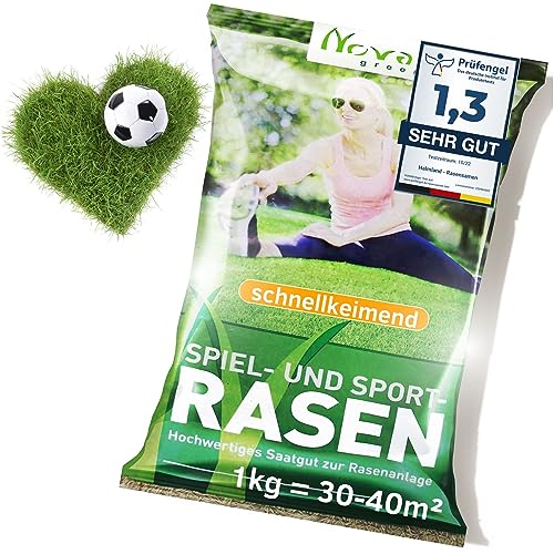 halmland® Rasensamen schnellkeimend 1kg = 30-40m² Sport und Spiel Herbst | SEHR GUT getestet -...
