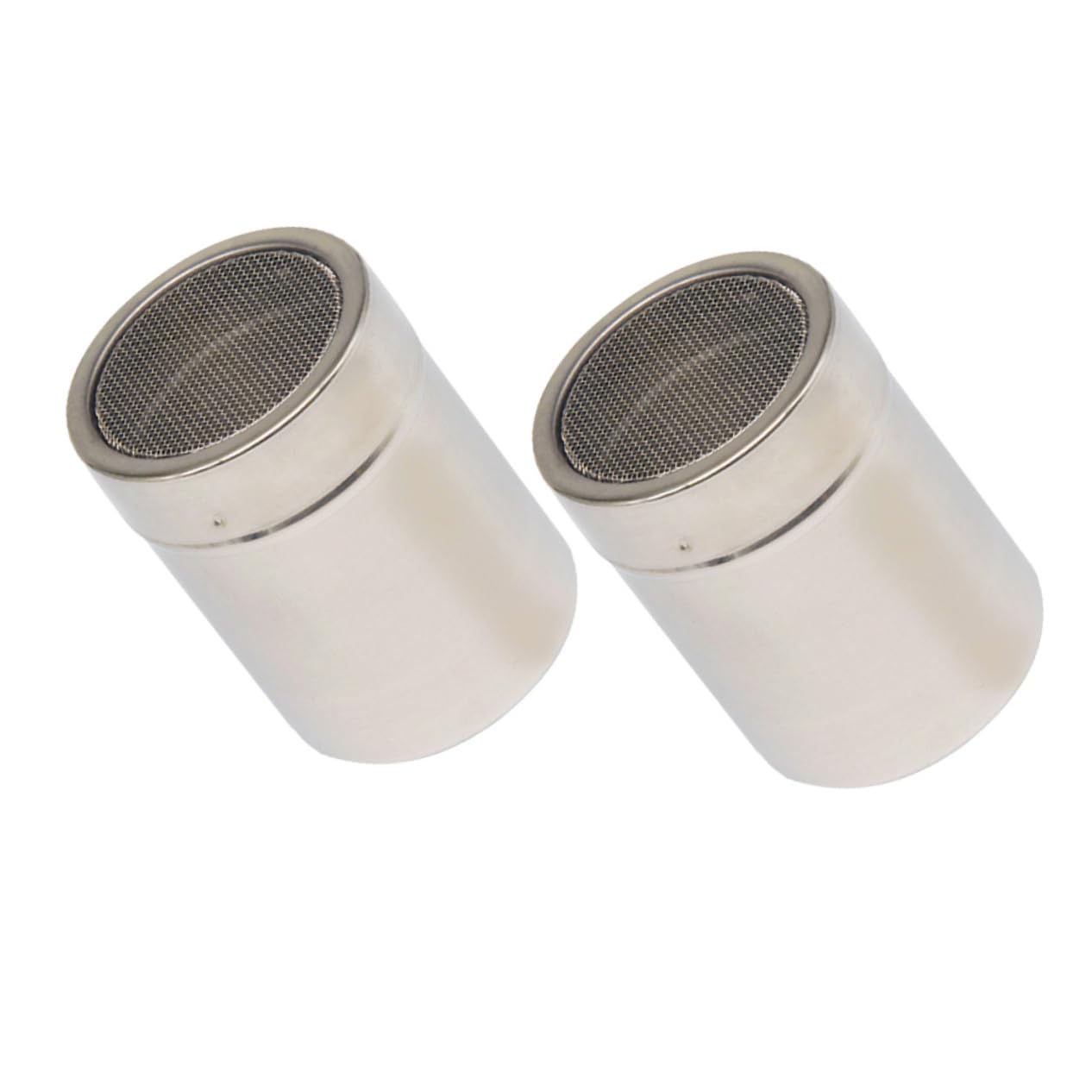 Unomor Sturdy Seasoning Container 2pcs Stainless Steel Flour Sifter for Cocoa Matcha Coffee Easy to Use Healthy