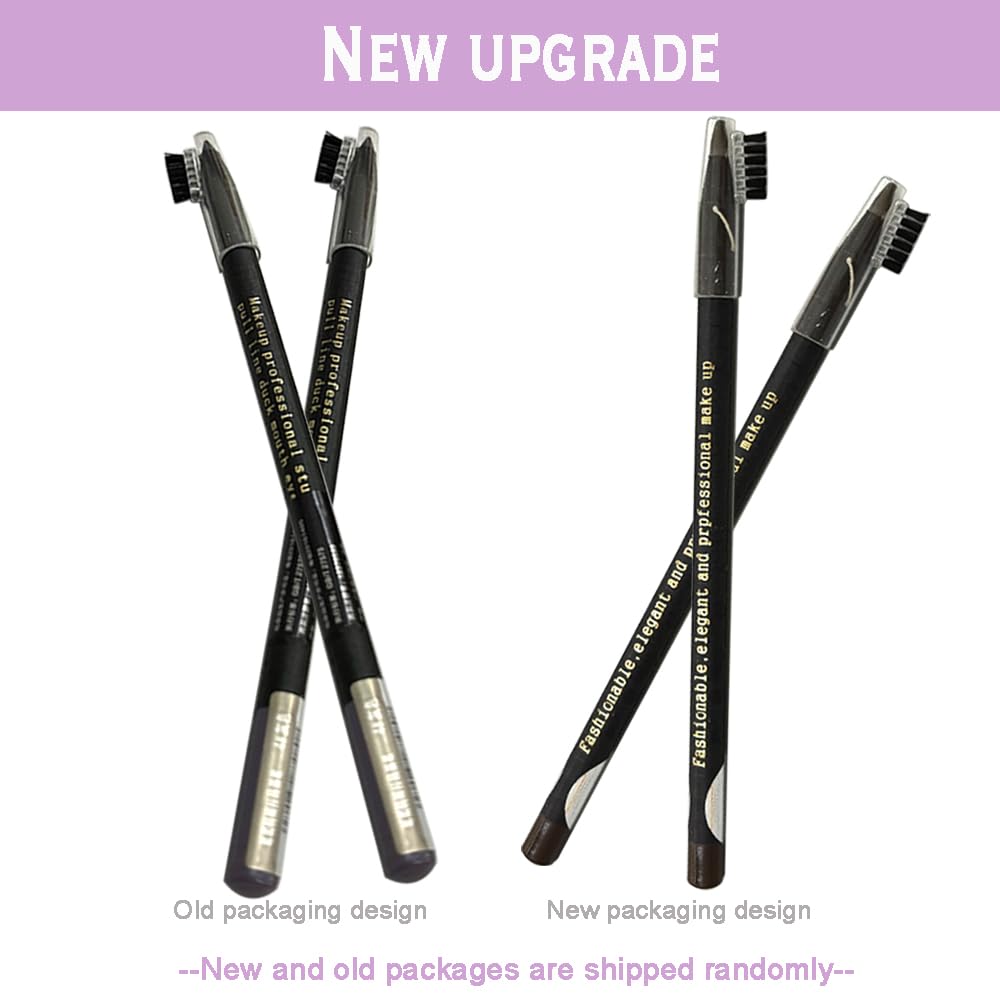 Paquete de 5 lápices de cejas para cejas, impermeables, de larga duración, microblading para marcar, rellenar, delinear, gris 5