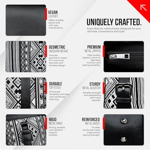 Image of FATMUG Women's 15.6 inch Laptop Tote Bag for Office, Travel & Daily Use - Ethnic Prints, Vegan Leather