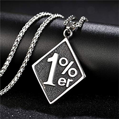 FIZIZDH Men's Cool Stainless Steel 1% er Pendant Necklace, 24 inch Keel Link Chain2
