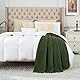 Longhui bedding Grobstrick-Überwurfdecke, leicht, olivgrün, 100% Bio-Baumwolle, Decke für Sofa, Couch, Bett, Baby, Kinderzimmer, rustikaler Shabby-Chic-Stil, modernes Bauernhaus, 129,5 x 160 cm,