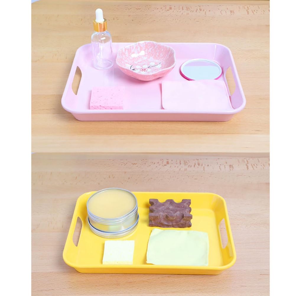 Vassoi Montessori in Melamina con Manici - Set di 5 Vassoi da Lavoro Colorati Antiscivolo, Resistenti agli Urti, Organizer Multiuso