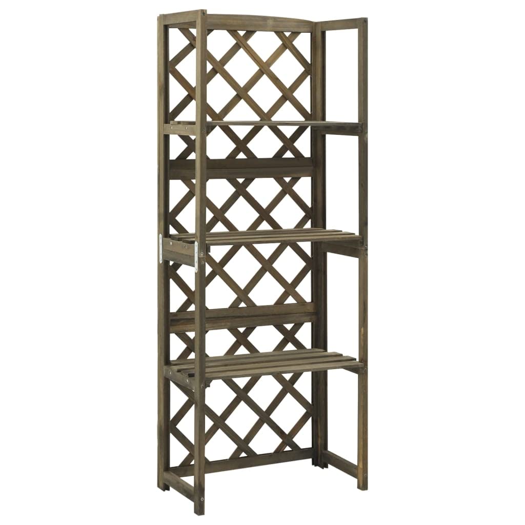Celosía con estantes gris 55x30x140 cm madera maciza de abeto