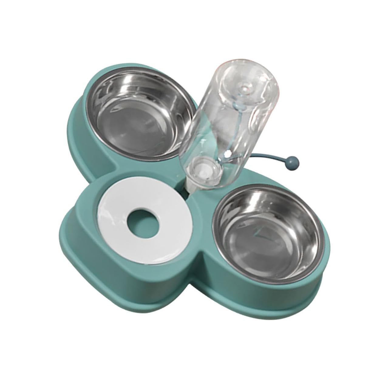 ROMISBABA Convenient Multi Function Pet Feeder with Skid Design Automatic Water Dispenser for Dogs Cats Safe Material Unique Tilted Structure for Neck Health Pet