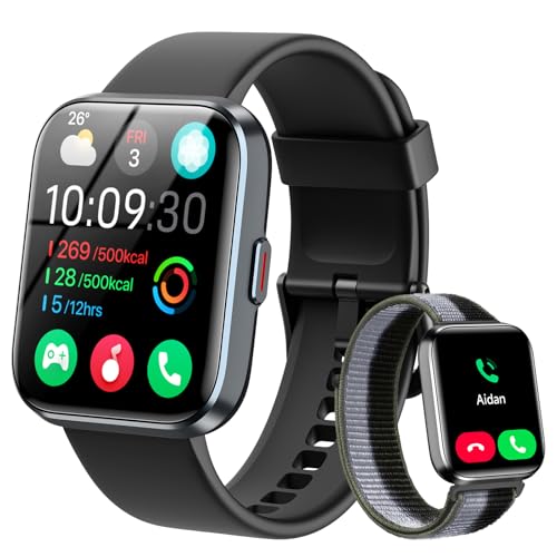 WMK Smart Watches for Men Women, Alexa Built-in,1.83" Display Smartwatch Compatible iPhone/Android (Answer/Make Call), 3ATM Waterproof Fitness Tracker with Heart Rate/SpO2/Sleep Monitor,120+ Sport