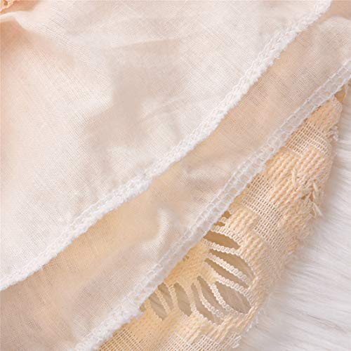 Toddler Infant Baby Girl Clothes Lace Halter Backless Jumpsuit Dress Tulle Sundress Adventure Outfits (Orange (with Accessories), 6-12Months) - Thumbnail 5