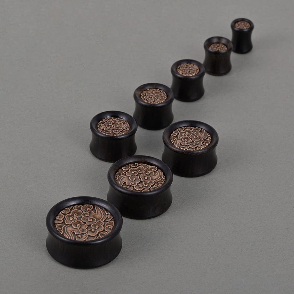 ERKUOO 2PCS Ebony Wood Ear Tunnel Plug Double Flared Ear Gauges Flesh Tunnels Stretcher Piercings Expanders 0g-1"(8mm-25mm) - Image 5