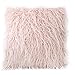 EKEK ZierkissenbezüGe Zierkissen Schaffell Lammfell,Plüsch-Sofa-Kissen einfarbiger Kissenbezug,für Couch Wohnzimmer Sofa Bed Auto.(50*50 (Ohne Kern), Rosa)