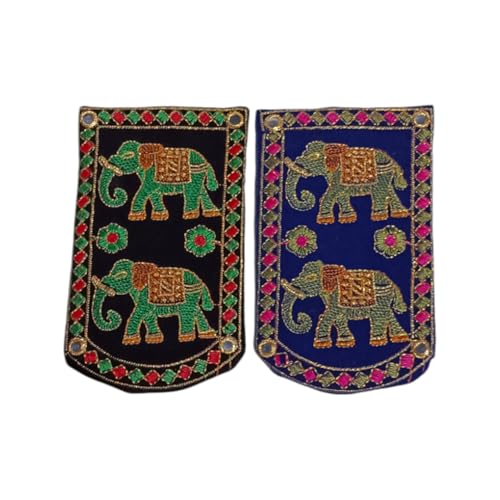 Rajasthani Elephant Design Embroidered Traditional Women’s Mobile Smartphone Case & Pouches, Pack of 2 (Multicolor 3) Rajasthani Elephant Design Embroidered Traditional Women’s Mobile Smartphone Case & Pouches, Pack of 2 (Multicolor 3)