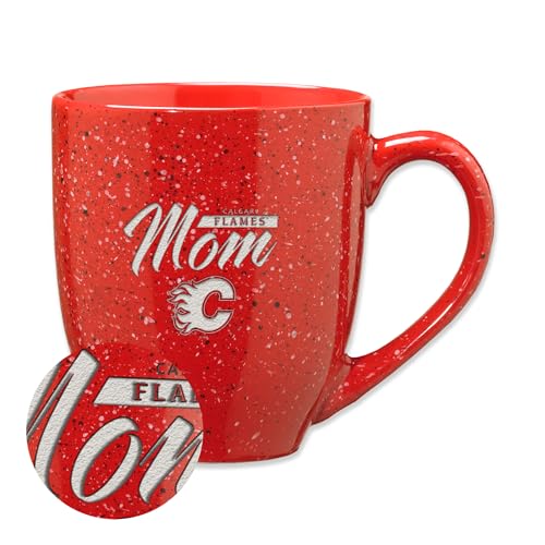 Rico NHL Calgary Flames Mom 16 oz Laser Engraved Ceramic Mug