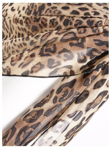 WDIRARA Women's 2 Pack Sheer Mesh Leopard Beach Skirt Knot Side Wrap Cover Up3