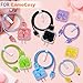 CameCosy Lovely Cable Protector for iPhone 18W/20W USB-C Charger with 3D Bow Tie Wave Design,Clear Soft Phone Charging Protective Case Data Line Cover Cute Cable Saver for iPhone Charger-Blue