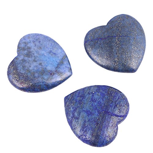 Bingcute Lapis Lazuli Heart Love Carved Palm Worry Stone 40Mm (1.6") For Chakra Energy Healing, Reiki, Meditation, Massage And Decoration #TOP1