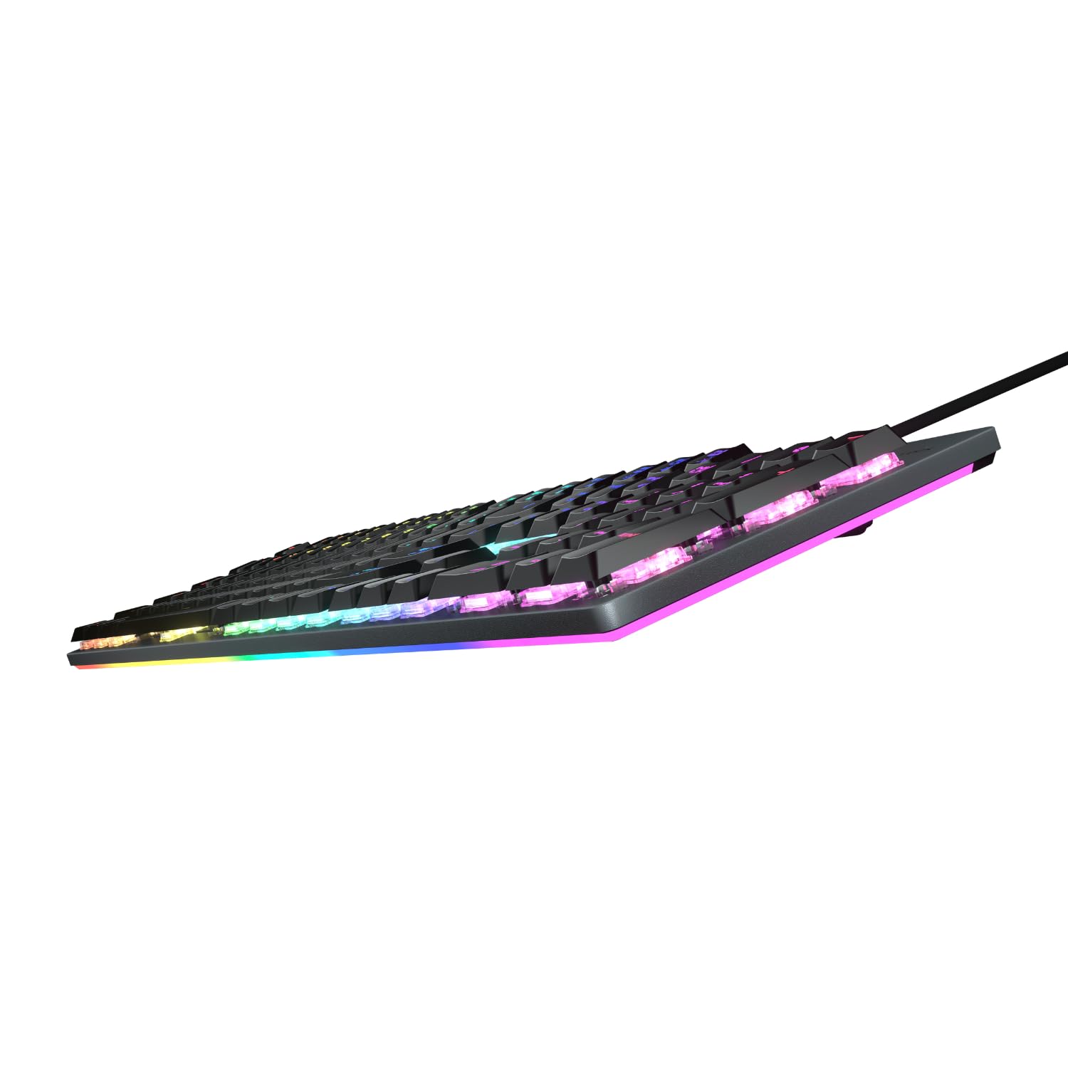 COUGAR Gaming | Teclado Gaming | Teclado Gaming LUXLIM MECÁNICO RGB Red Switch ALU Negro - Interruptores ópticos-mecánicos - Grosor de 20 mm - Marco de Aluminio CNC - Diseño ergonómico