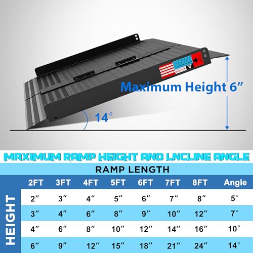 Image of WHALEMOTOR Black Portable Wheelchair Ramp, 2FT No-sew Non-Slip Aluminum Wheelchair Ramp, Folding Portable Wheelchair Ramps for Home, Weight Capacity Up to 800 LBS, Loading Dock Plates