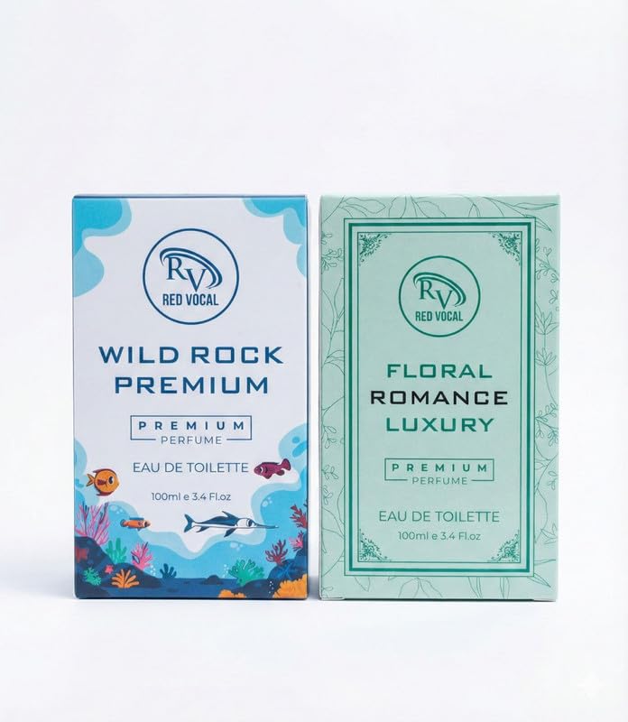 Wild Rock Premium Perfume for Men & Floral Romance Luxury Perfume for Women | Eau De Toilette | 2 x 100 ml Unisex Perfume | Premium Fragrance Gift