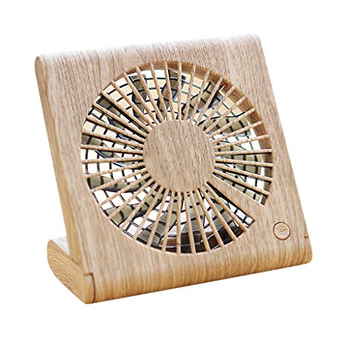 USB Ventilator, Mini USB Tischventilator Lüfter USB Fan 45° Drehwinkel, 3 Geschwindigkeiten Mini-Schreibtisch Ventilator, Tischventilator Fan für Büro, Zimmer, Zuhause (Beige)