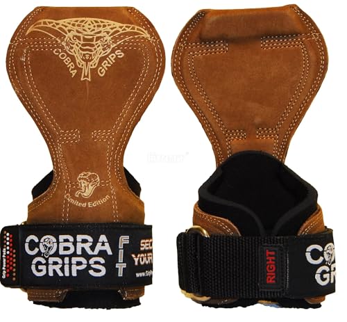Image of Cobra Grips Weight Lifting Gloves with Adjustable Neoprene Padded Wrist Wraps - Heavy Duty Alternative to Power Lifting Hooks for Deadlifts