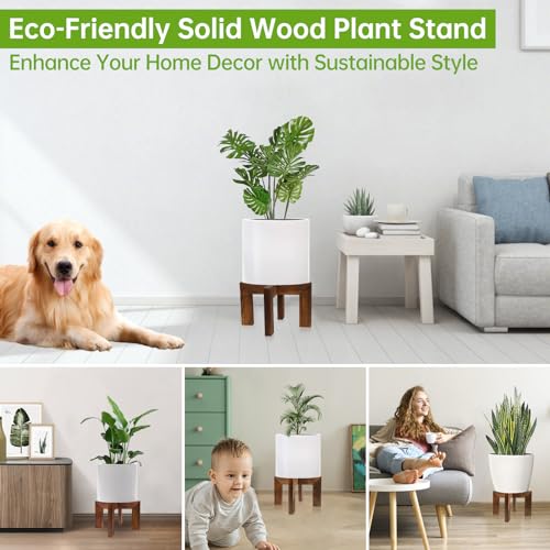 hismocal Wood Plant Stand Indoor/Outdoor for Plants, Large Size Planter Stand Holder,Sturdy and Stable Flower Pot Stand,Fits Most Size Flower Pots In Room(1 Pack) - Thumbnail 2