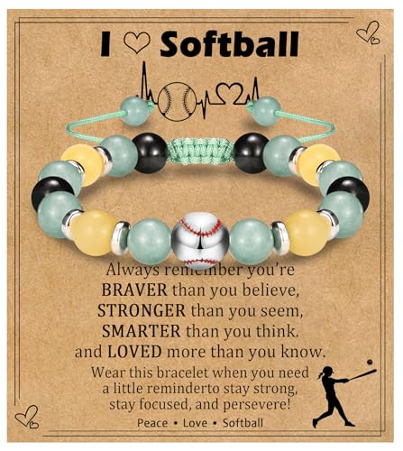 EPIRORA Softball Gifts for Girls, Softball Bracelet Gifts for Teen Girls 8-12, Birthday Graduation Present for Daughter Granddaughter Sister Niece Friend