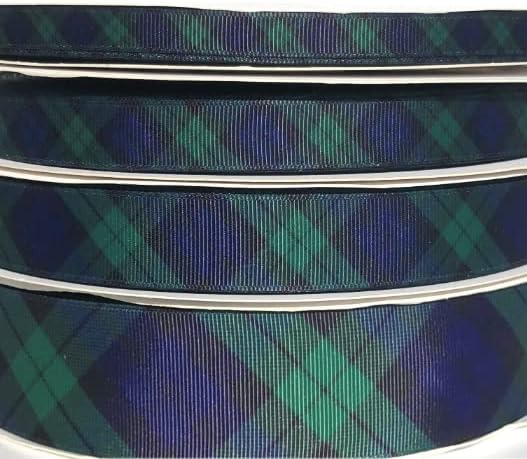 kasyakona - 3yds 3/8 or 5/8 or 7/8 or 1.5 Blackwatch Plaid Grosgrain Ribbon (5/8)