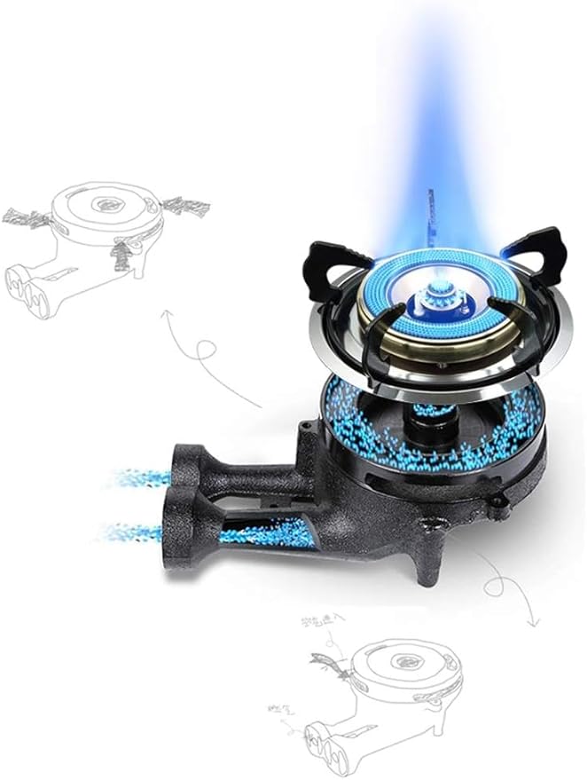 Estufa a gas de mesa 1 quemador vidrio templado negro miniatura 3