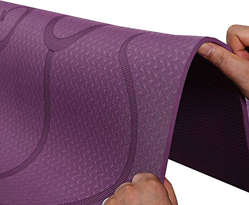 Tapete Yoga TPE 6mm Linhas Corporais Roxo