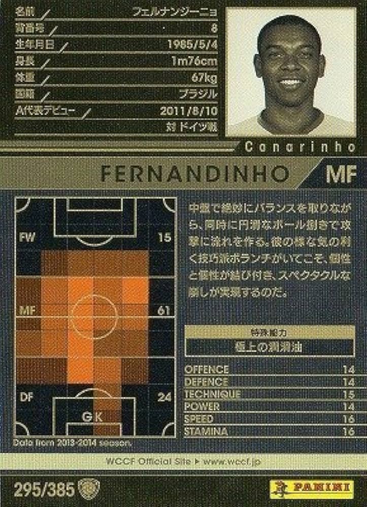 Amazon.co.jp: WCCF/13-14/295/ブラジル代表/フェルナンジーニョ