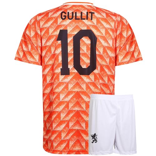Maglia da calcio campionato europeo 88, kit da calcio Gullit, squadra nazionale olandese, arancione per bambini e adulti, arancione, S