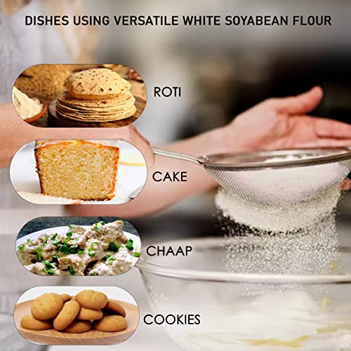Image of Hillpure Organic White Soyabean Flour | High Protein | Ancient Grain from Uttarakhand | 1 Kg