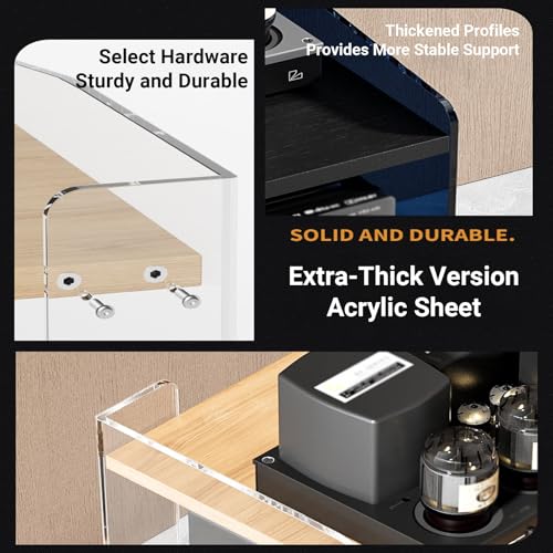 Support audio AV design à 3 couches en acrylique robuste avec étagères modulables - 7