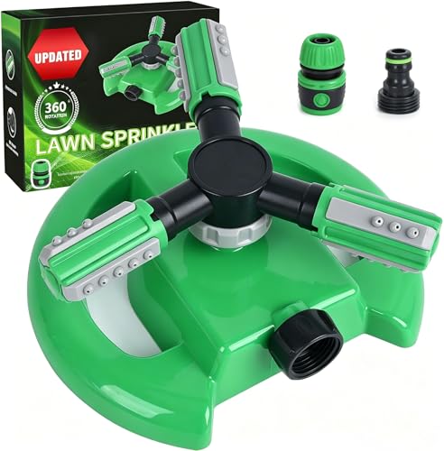 Lawn Sprinkler,Automatic Garden Water Sprinkler,Upgrade 360 Degree Rotation Irrigation System with 3600 Square Feet Coverage for Yard,Lawn and Garden(