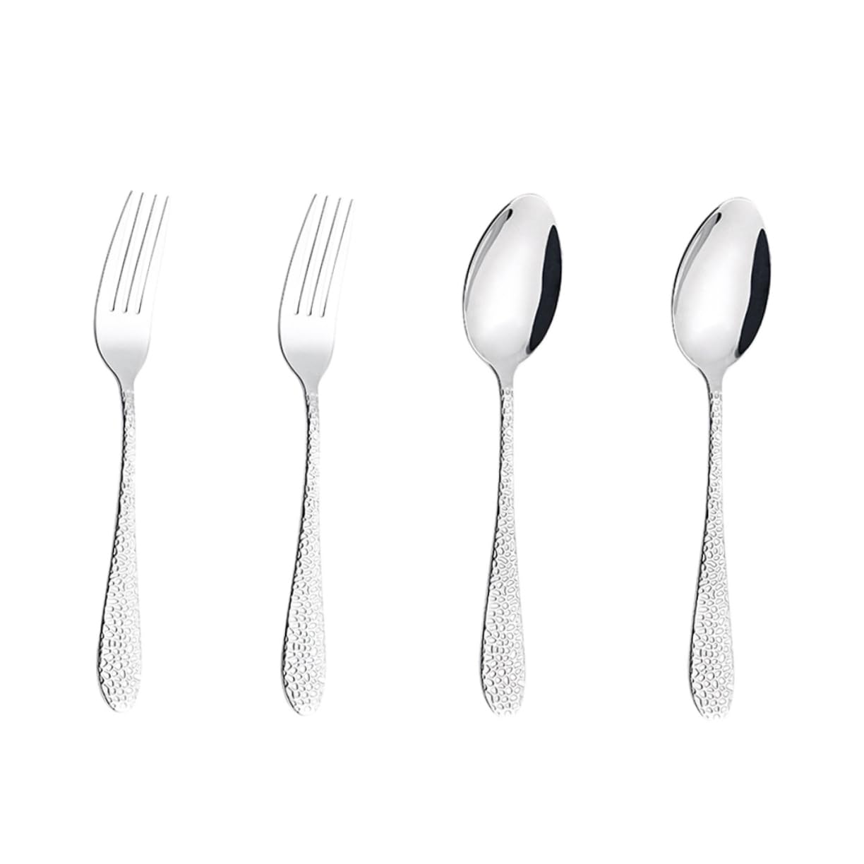 BEBEMOKO 1 Set Silver Tableware Place Setting Silverware Home Spoons and Forks Stainless Steel Modern Flatware