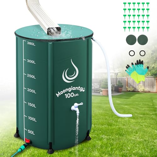 Moongiantgo 100 Gallon Collapsible Rain Barrel System