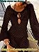 ChiaoLezhee Women's Summer Crochet Swimsuit Cover-up, Boho Long Bell Sleeve Mini Dress, for Beach Vacation,Bikini Swim Wear Bathing Suit Pool Knit Mesh Semi Sheer Sexy Cute,Dark Brown,Medium