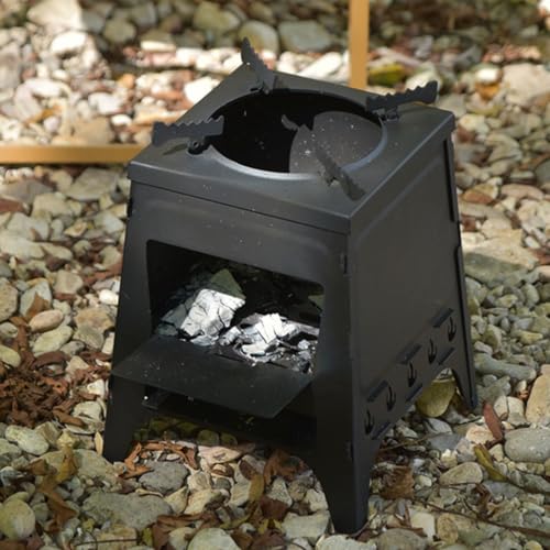 Poêle à bois portable en acier inoxydable AMONIDA pour camping