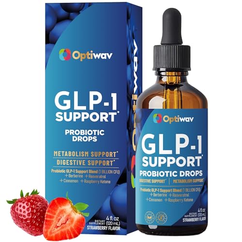 Optiwav GLP-1 Support Probiotic Supplement for Weight Loss Fat Burner Support - Daily Natural Herbal Supplement for Women Men Digestive & Metabolic Health