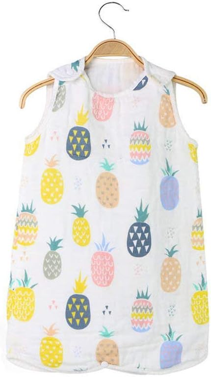 Holoras Baby's Summer Sleeping Bag, Baby Muslin Safe Nights 0.5 tog Sleeping Bag, 0-6 Months/ 60-85cm Baby (Pineapple, 0 to 6 Months)